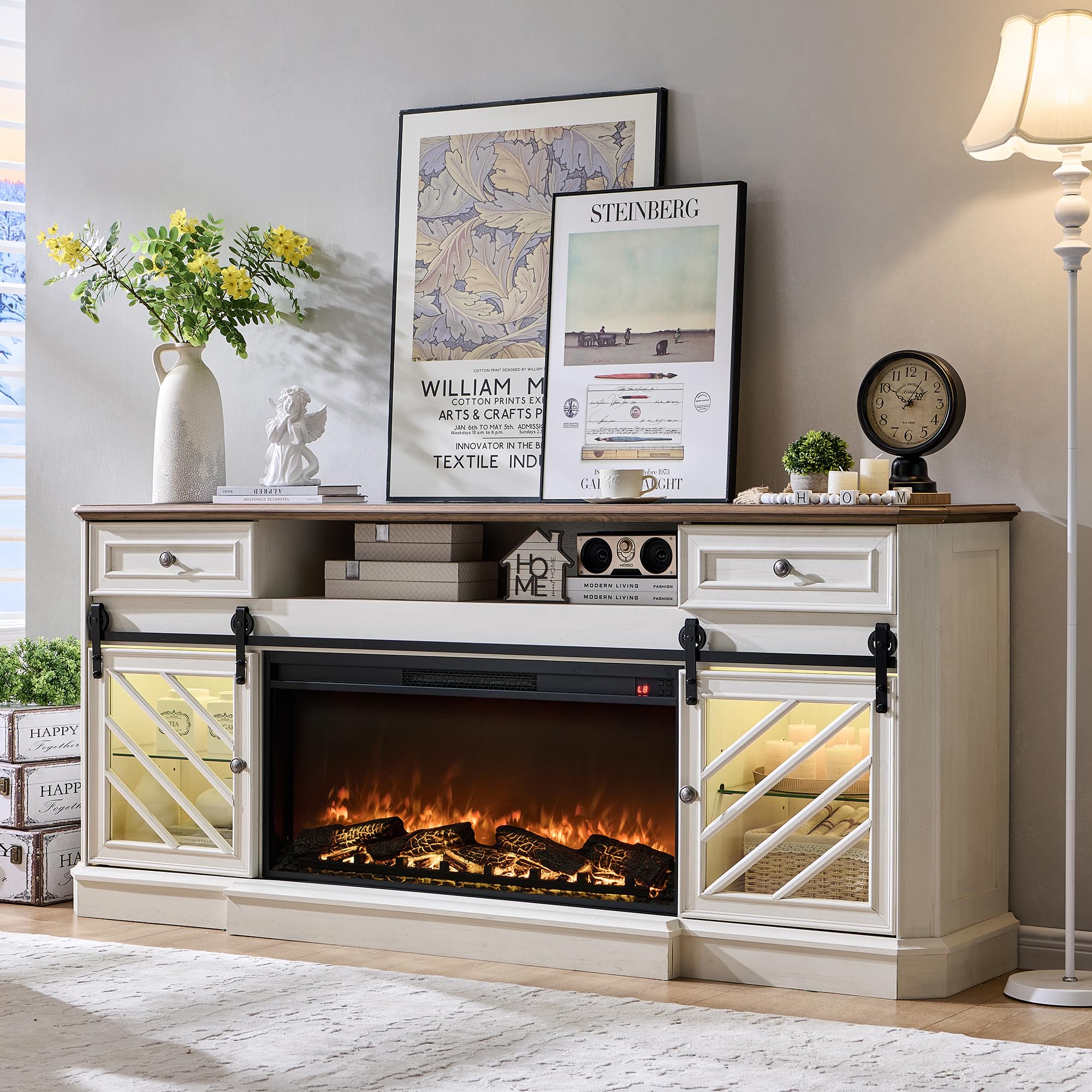 Amazon.com: OKD 75” Fireplace TV Stand for 85 Inch TV